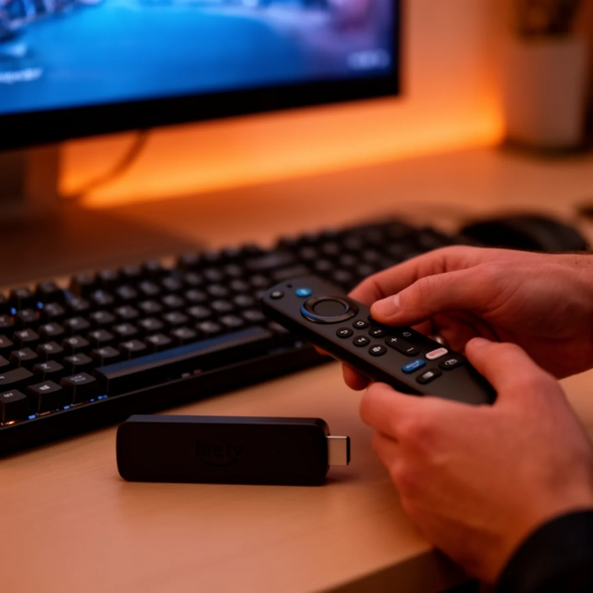 Amazon Fire TV Stick 4K Plus in use