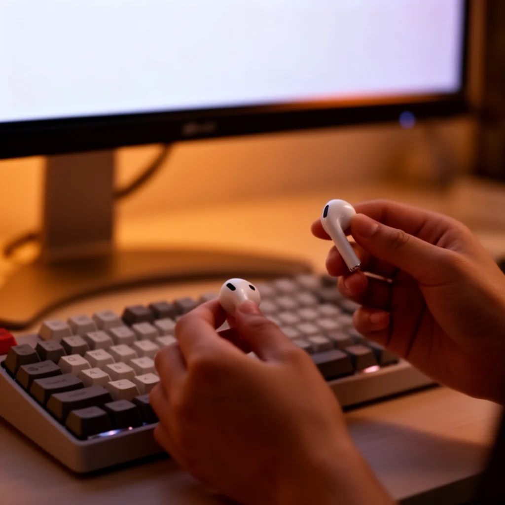 Apple AirPods 4 with Active Noise Cancellation in use