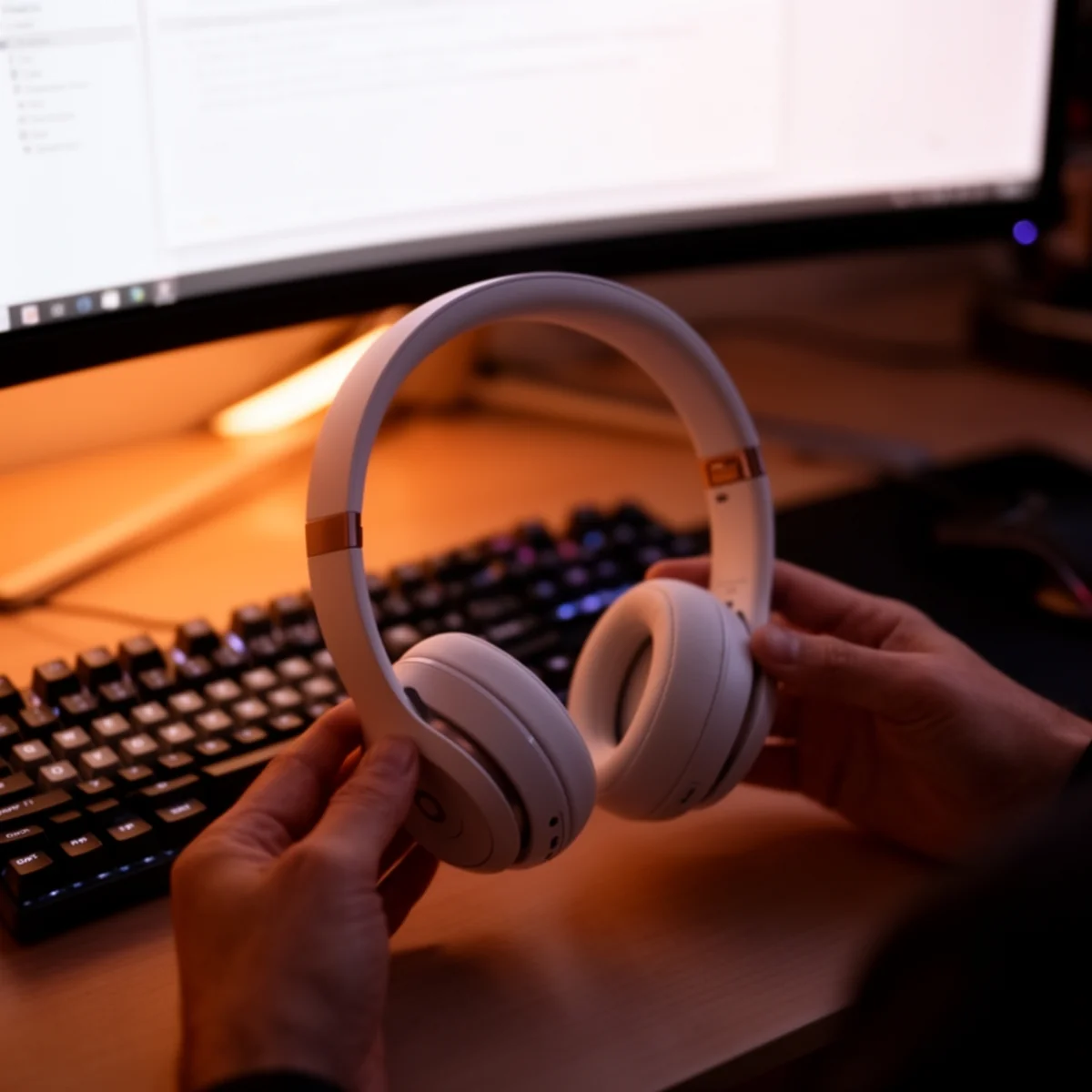 Beats Solo 4 Wireless On-Ear Headphones in use