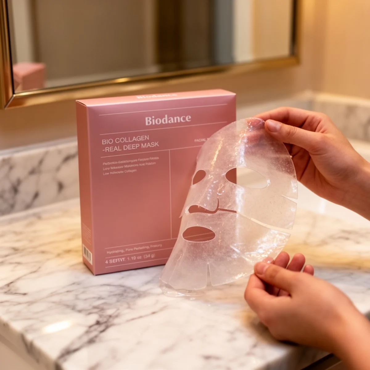 BIODANCE Bio-Collagen Real Deep Mask in use