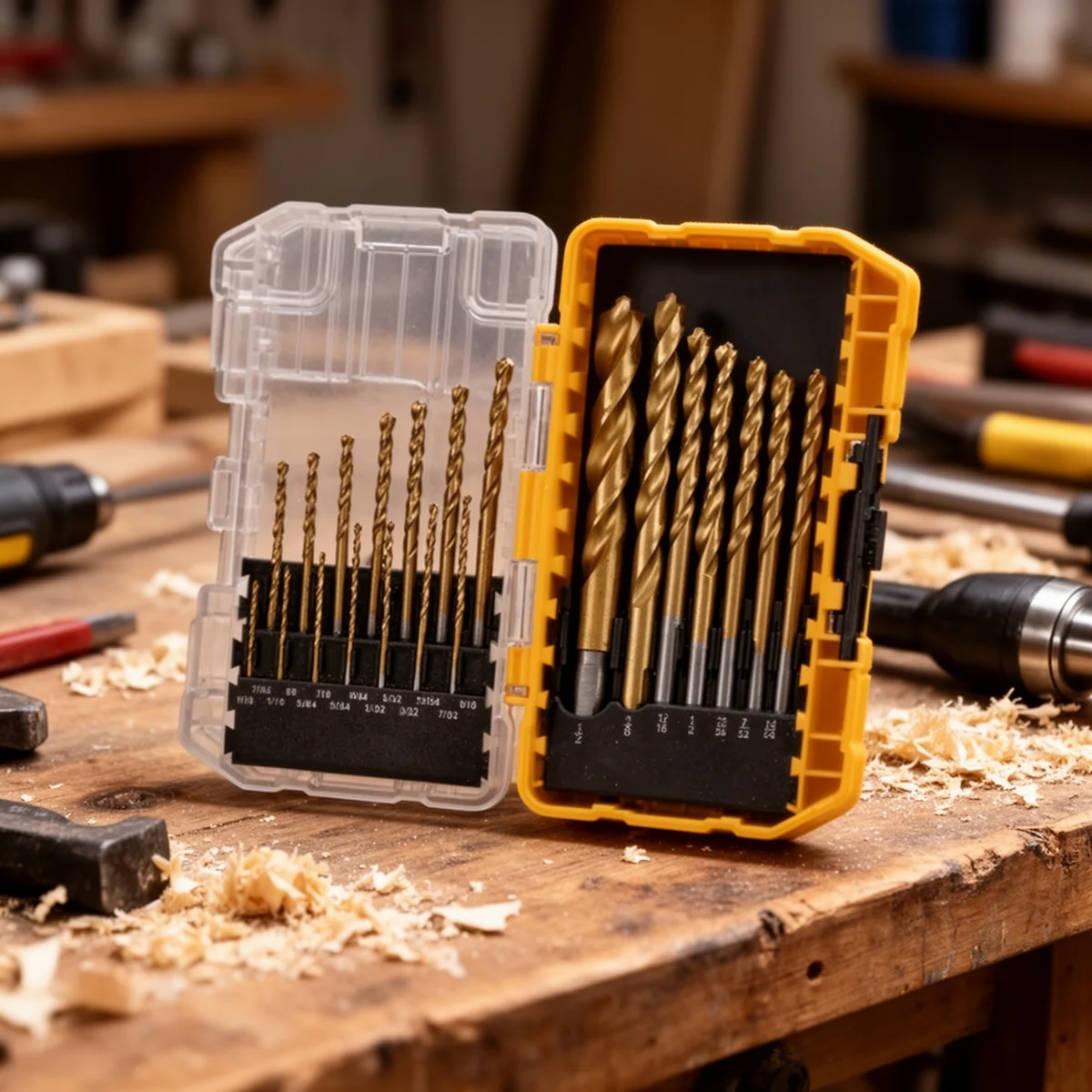 DEWALT 21-Piece Titanium Pilot Point Drill Bit Set (DW1361) in use
