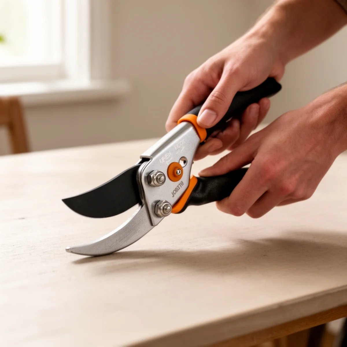 Fiskars Bypass Pruning Shears in use