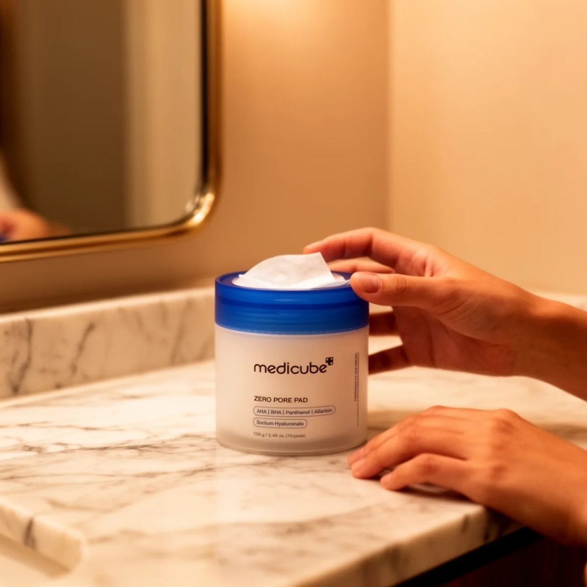 Medicube Zero Pore Pad 2.0 in use