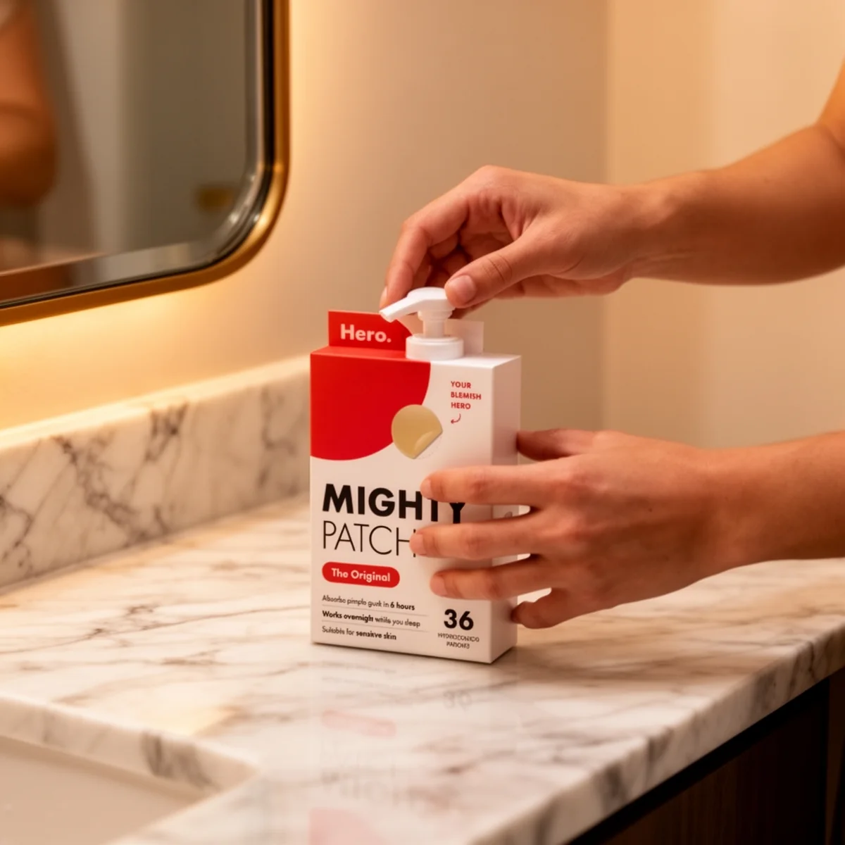 Mighty Patch Original Acne Pimple Patches in use