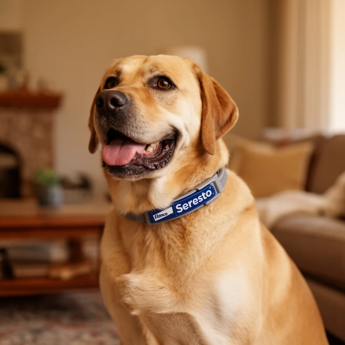 Seresto Flea & Tick Collar for Dogs Over 18 lbs. in use