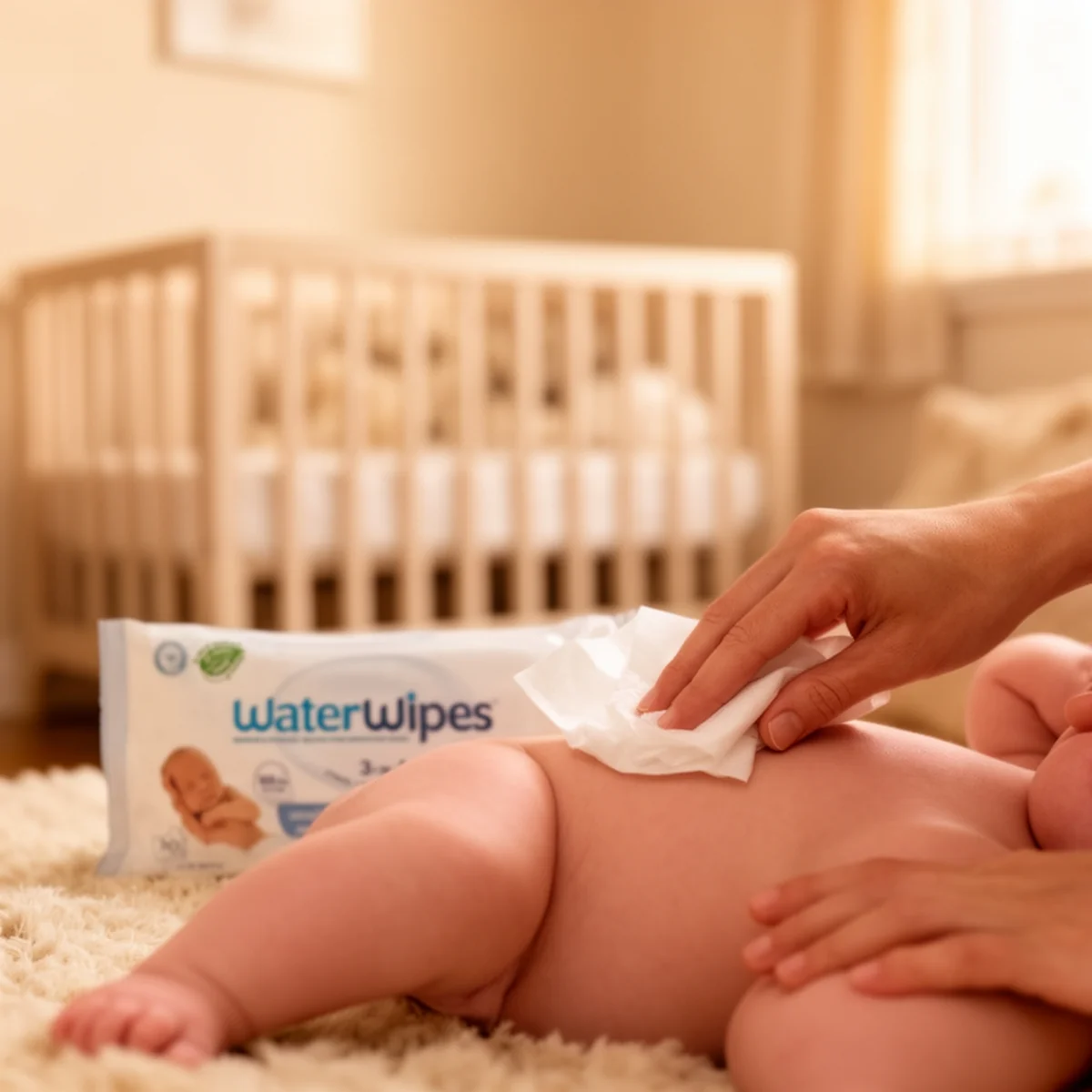 WaterWipes Sensitive+ Newborn & Baby Wipes 720-Count in use